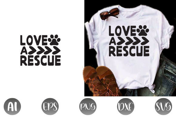 Reviewing Dog Quote Design, Love a Rescue for Embroidery